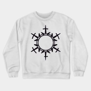 002. Black Snowdrop Circle Crewneck Sweatshirt